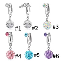 Gaby faux nombril anneaux plein diamant boule faux ventre piercing clip sur la mode non piercing bijoux