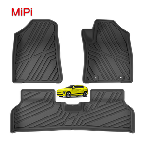 Alfombrilla de Piso para Auto 3D de TPE, Impermeable, Antideslizante, Juego Completo para <span class=keywords><strong>Hyundai</strong></span> <span class=keywords><strong>Kona</strong></span> Eléctrico 2023-2025, Volante a la Derecha, EV, Venta Caliente - Product Image 1