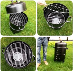 Gril de <span class=keywords><strong>barbecue</strong></span> à charbon de bois sans fumée 3 en 1 Gril de <span class=keywords><strong>barbecue</strong></span> à tour verticale à 3 couches - Product Image 2