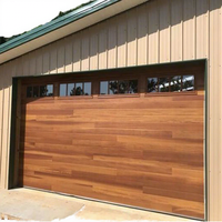 Porte de garage moderne en alliage d'aluminium 9x7, porte à enroulement avec fenêtres, surface finie pour villa et maison