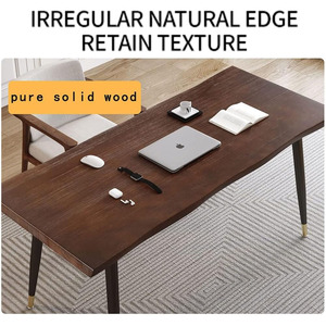<span class=keywords><strong>Escritorio</strong></span> de pie de estilo Simple moderno de 55 \ "<span class=keywords><strong>para</strong></span> el hogar, oficina, dormitorio, tablones de madera maciza con patas de Metal negro, <span class=keywords><strong>escritorio</strong></span> de ordenador de estudio - Product Image 5