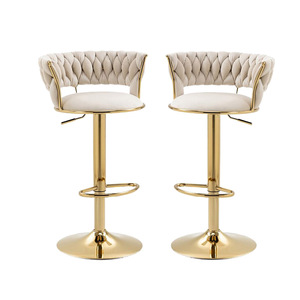 Tabouret de bar moderne pour maison et hôtel pouvant être surélevé et abaissé avec dossier confortable Chaise de bureau élégante - Product Image 6