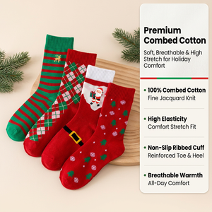 <span class=keywords><strong>Calcetines</strong></span> Navideños de Algodón Jacquard 200N al por Mayor, 4 Estilos: Santa, <span class=keywords><strong>Grinch</strong></span>, Muñeco de Nieve, Árbol, <span class=keywords><strong>Calcetines</strong></span> Navideños Novedosos para Adultos - Product Image 4