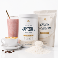Collagène en poudre de bovins nourris à l'herbe, peptides de collagène pour la peau, les cheveux, les ongles, le soutien articulaire, complément beauté, en vrac, OEM, marque privée