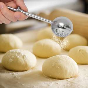 Opération à une Main 18/8 De Ramassage En Acier Inoxydable et Poussière Tamis À Farine Farine Plumeau Dépoussiérant Baguette pour Farine de Sucre et D'épices - Product Image 4