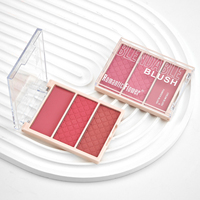Palette de fard à joues et de poudre de contour pour le visage, fini mat naturel, résistant à l'eau, longue tenue, 3 couleurs, vente chaude