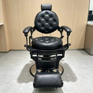 Classic Salon Shop <b>Black</b> Professional Reclining Hydraulic <b>Pump</b> Base Barber Chair For Men - Product Image 1