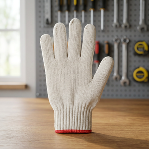 Guantes de trabajo de algodón reciclado, económicos y duraderos, calibre 7, Vietnam, 50-60g/par, con protección de algodón y poliéster, resistentes al desgaste, para jardín. - Product Image 1