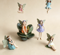 Figurines de fées miniatures en résine en gros, accessoires de jardin pour la décoration extérieure, de la cour, de la maison et des plantes en pot, style artificiel