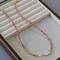 Kalung manik-manik zirkon bertatahkan batu alami terlaris lintas batas, kalung wanita baru yang unik dan ceruk