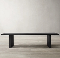 Sassanid, nueva presentación, mesa de comedor de extensión Rectangular de tablón de roble recuperado hecha a mano contemporánea