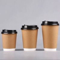 Gobelets en papier jetables à double paroi conçus en usine, gobelet en papier imprimé avec logo personnalisé pour café chaud au latte pour boisson