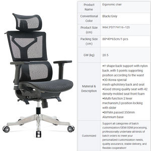 Nouveau design de bureau Appui-tête tournant Chaise fauteuil avec roues en Chine Chaises pour le travail de bureau - Product Image 6