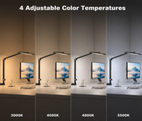 Lampe de bureau LED avec base, 95 CRI, gradation tactile/à distance, design anti-éblouissement, pliable, en métal, idéale pour la chambre, le bureau