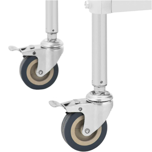 Chariot utilitaire fermé à deux niveaux en acier inoxydable robuste avec montage facile et roulettes verrouillables - Product Image 3