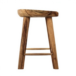 Rustic Antique Elm Wood Bar <b>Stool</b> Modern Farmhouse Style Eco-Friendly Durable Commercial Furniture <b>for</b> Outdoor <b>Kitchen</b> - Product Image 6
