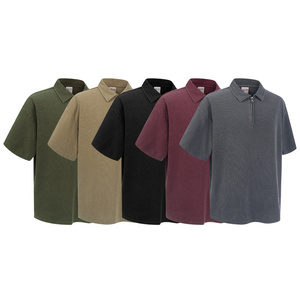<span class=keywords><strong>Polo</strong></span> da Uomo <span class=keywords><strong>Oversize</strong></span> con Mezza Zip, Manica Corta, Effetto Lavato e Texturizzato, per Streetwear e Uso Quotidiano - Product Image 1