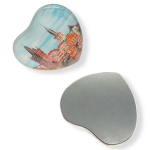 Aimant de réfrigérateur promotionnel personnalisé en verre 3D en forme de cœur, 48*68mm, aimant de réfrigérateur en cristal personnalisé - Product Image 6