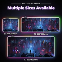 Alas Mouse Gaming RGB BSCI Direct Hotsale Ukuran Besar LED Menyala Alas Meja Custom Print E-sport Alas Keyboard Extended
