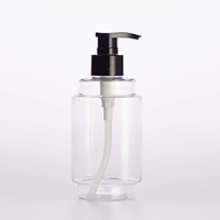 Flacon pompe transparent noir pour soins de la peau, 300 ml, en plastique PET, pour gel douche, shampoing, usage domestique
