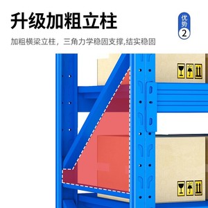 Étagère de supermarché multi-niveaux sur pied, robuste, pour entrepôt, en acier Q235, revêtement époxy - Product Image 3