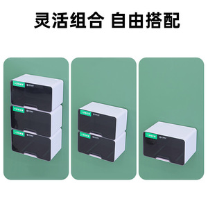 Caja de Almacenamiento de Guantes Desechables, Soporte de Pared para Mascarillas y Gorros de Plástico, con Cajón, Sistema de Gestión 6S, Estante para Jeringas para Hospitales - Product Image 5