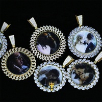 Hip hop — collier médaillon à mémoire de forme, bijoux ronds à sublimation, pour hommes, image personnalisée, 38mm 45mm pendentif photo