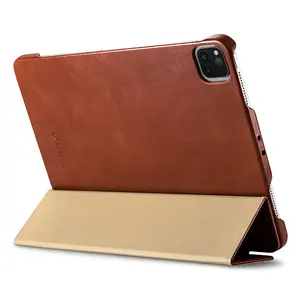 Étui Vintage en cuir véritable pour iPad Pro, coque Folio, en cuir véritable, de qualité supérieure, 12.9 pouces, nouveau Design 2020