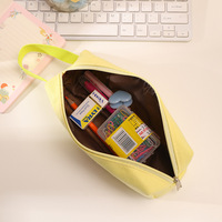 Étui à crayons en toile macaron couleur bonbon personnalisé, style coréen, pochette à fermeture éclair pour les élèves, étui à crayons
