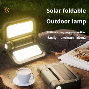 Manyetik kanca ile güneş katlanabilir İş işık LED el feneri 1/4 ''delik 2000 lümen 5000mAh kamp feneri açık acil - Product Image 2