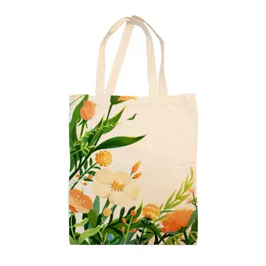 Borsa della spesa stampata personalizzata KAISEN borsa della spesa a buon mercato in cotone bianco naturale borsa in tela con Logo in cotone