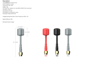 5.8GHz 3dBi FPV Antenna VSWR 1.06 Center Frequency <b>Accessory</b> For FPV <b>Drone</b> And RC Helicopter - Product Image 6