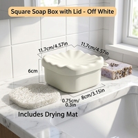 Boîte à savon de voyage portable en silicone, étanche et hermétique, avec couvercle et tapis de drainage pour salle de bain, douche, camping, voyage d'affaires