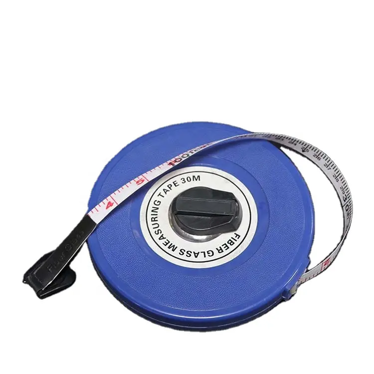 30m/100ft Long Fiberglass Tape Measure Double Face Printing Inch/Metric para trabalhos de construção