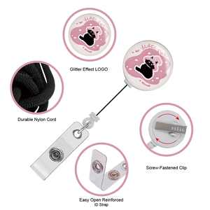 <span class=keywords><strong>Porte</strong></span>-badges d'identification rose chat noir drôle avec <span class=keywords><strong>porte</strong></span>-<span class=keywords><strong>badge</strong></span> à bobine rétractable avec bobine à <span class=keywords><strong>badge</strong></span> lourde rétractable - Product Image 3