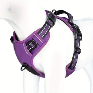 Harnais de poitrine pour animaux de compagnie, anti-choc, absorbant les chocs, confortable, réfléchissant, de type gilet, en nylon, matériau de plongée - Product Image 6