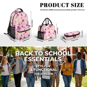 <span class=keywords><strong>Sac</strong></span> à <span class=keywords><strong>dos</strong></span> scolaire 3-en-1 avec <span class=keywords><strong>sac</strong></span> à lunch et trousse à crayons, imprimé hawaïen, design tendance, écologique, recyclable, grande capacité pour enfants - Product Image 5