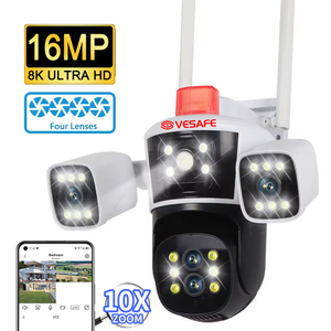 Câmera de Segurança VESAFE <span class=keywords><strong>Dome</strong></span> com Visão Noturna, Zoom de 10X, 350 Graus de Vigilância, 6MP CMOS, IP65 à Prova d'Água, WiFi, PTZ - Product Image 1