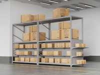 Étagère de rayonnage à capacité de charge élevée, hauteur réglable, connexion par verrouillage de poutre, unité de structure en acier pour stockage en entrepôt