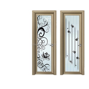 Diseño de puerta cómoda de aluminio con diseño moderno, puertas de entrada de aleación de aluminio con oscilación de vidrio, acabado Interior opcional - Product Image 1
