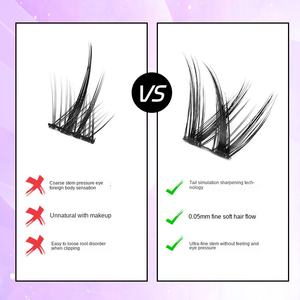 Pestañas Postizas Jiejie Hechas a Mano, Grandes, Gruesas, de Fibra Mate Negra, Multi Capacidad, 12 Filas, para Fiesta - Product Image 5