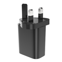 Chargeur mural GaN 40W à charge rapide Type-C+USB-A PD ignifuge OTP/OVP 5V/3A Prise UK pour appareil photo/tablette/ordinateur portable/téléphone/écouteurs CE UKCA