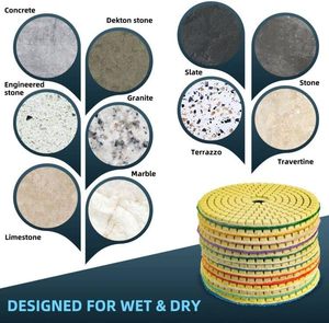 Kit de Discos de Polimento Diamantados JDK de 4 Polegadas, Conjunto de Discos de Polimento Úmido/Seco para Furadeira, Retificadora e Polidora, Discos de Grão 50-8000 para Granito e Mármore - Product Image 3