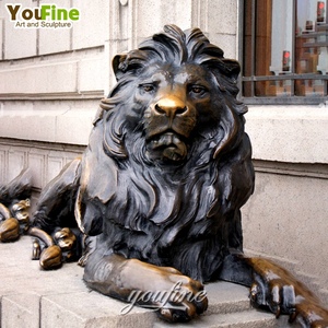 Escultura de León Acostado de Bronce de Gran Tamaño, Escultura de Animales de Alta Calidad para Exteriores - Product Image 1