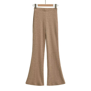Costume décontracté sur mesure cardigan tricoté col en V coupe ajustée court <span class=keywords><strong>femme</strong></span> haut <span class=keywords><strong>pantalon</strong></span> <span class=keywords><strong>évasé</strong></span> <span class=keywords><strong>pantalon</strong></span> décontracté costume - Product Image 5