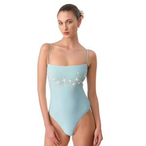 HDJ One Piece Swimsuit Plus Size Tummy Control Rhinestone Monokini Women Swimwear Beachwear 66728 - Product Image 2