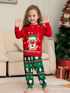 Nuevo Festival padre-hijo Lounge Wear pareja chico Bady mascota ropa de dormir dibujos animados con monograma familia Navidad pijamas traje - Product Image 4