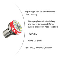 Nouvelle ampoule de recul Promata DF-2303CS à 9 LED avec sonnerie 105 dB 12 V