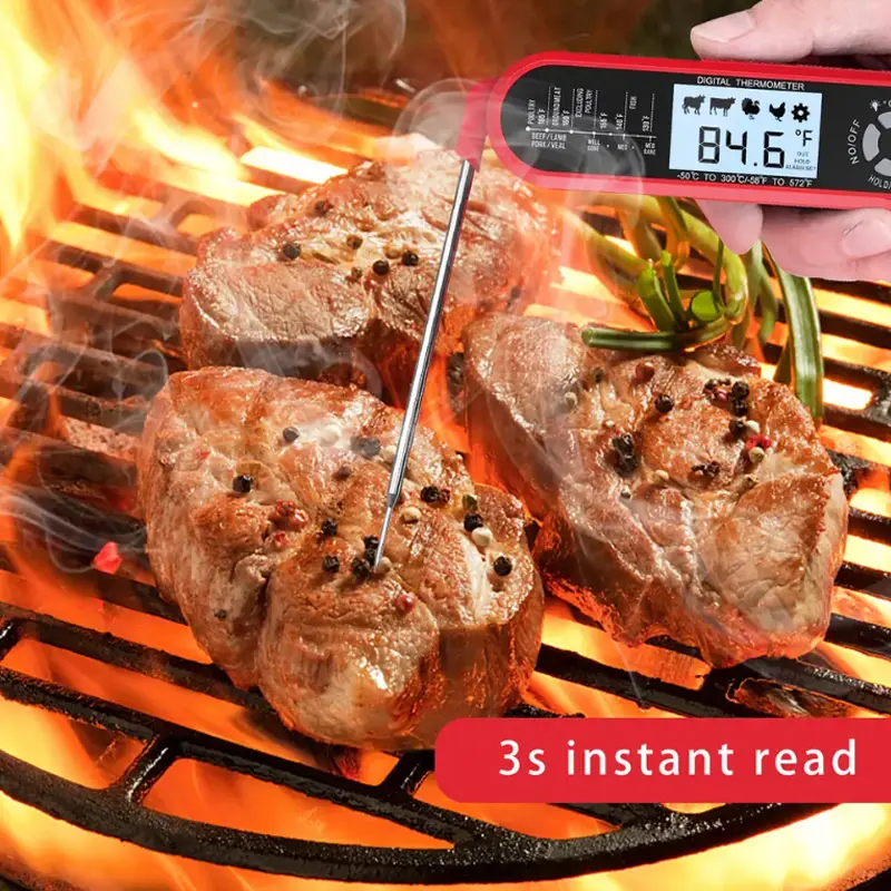 Termometro digitale LCD lettura istantanea termometro per cucina cibo BBQ carne di cottura