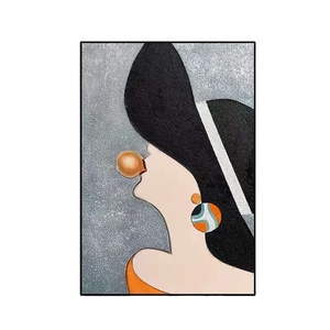 Art mural artisanal créatif, peinture minimaliste 3D, peinture à l'huile abstraite moderne noir et blanc <span class=keywords><strong>sur</strong></span> <span class=keywords><strong>toile</strong></span>, faite à la main - Product Image 3